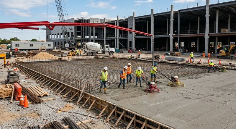 Commercial Slab Installation in Smithfield, VA